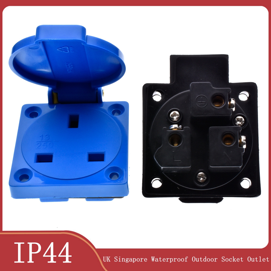 Outdoor Power Receptacle - 1 قطعة بريطانيا أسود أزرق 13A
