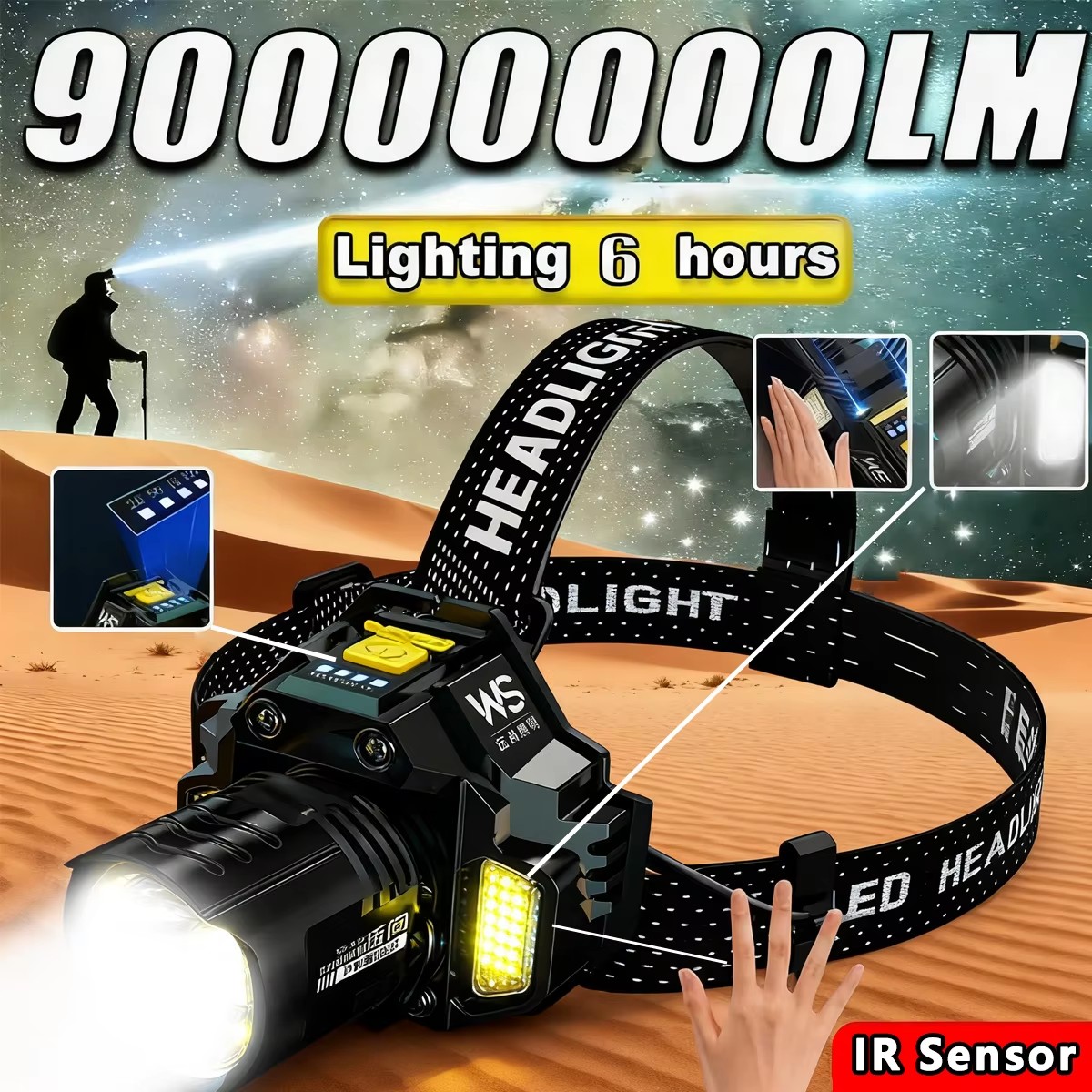 Outdoor Power Head - كشافات LED قوية قابلة لإعادة الشحن