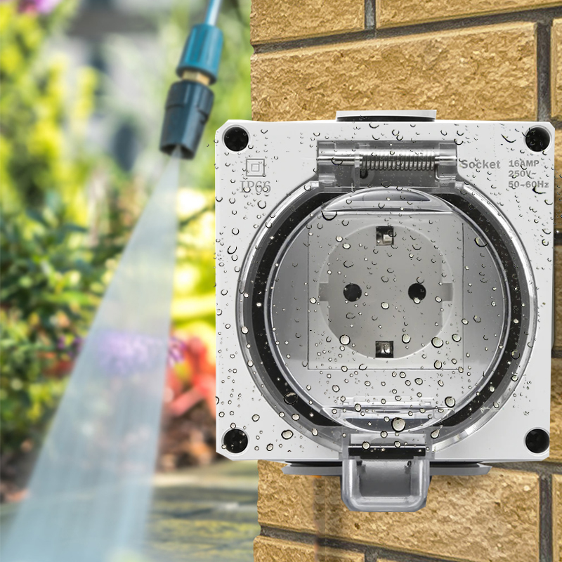 Outdoor Power Receptacle - IP66 وعاء الطاقة المقاوم للماء في