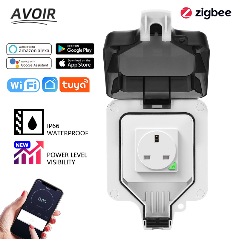 Outdoor Zigbee Power Plug - Avoir زيجبي تويا IP66 الجدار في