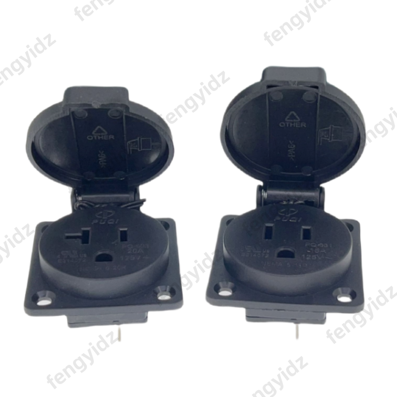 أسود 125 فولت 15A 20A IP44 CE  - مراجعة Outdoor Power Receptacle وسعره