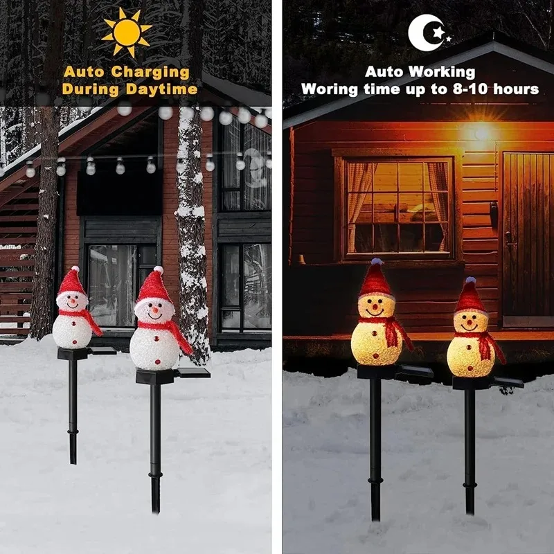2 LED ثلج الشمسية مصباح حديقة  - مراجعة Outdoor Solar Power Xmas Lights وسعره