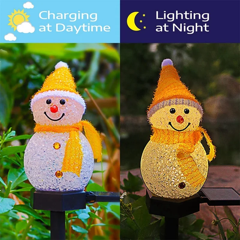 إضاءة LED شمسية على شكل رجل ثل - مراجعة Outdoor Solar Power Xmas Lights وسعره
