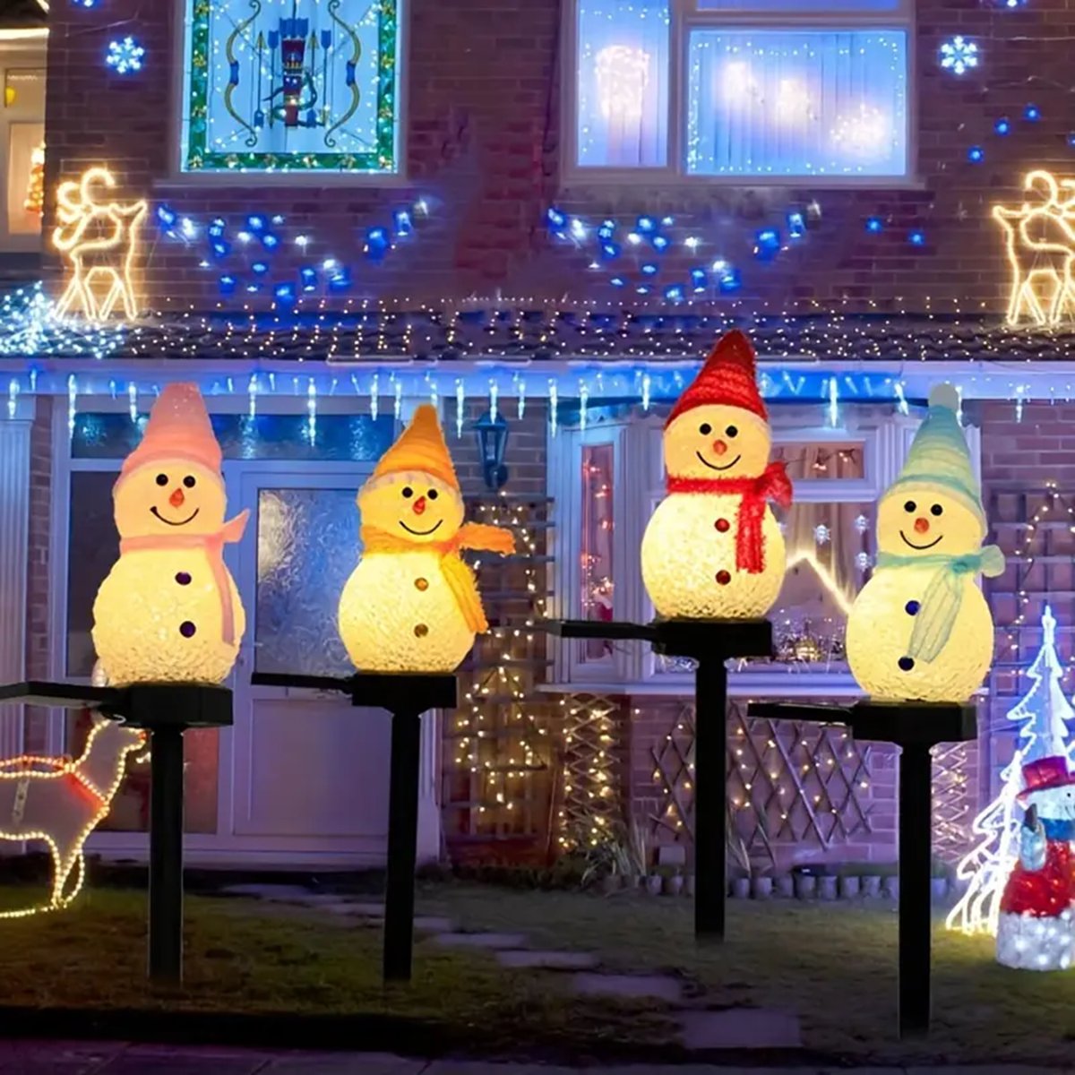 LED ثلج الشمسية مصباح حديقة في - مراجعة Outdoor Solar Power Xmas Lights وسعره