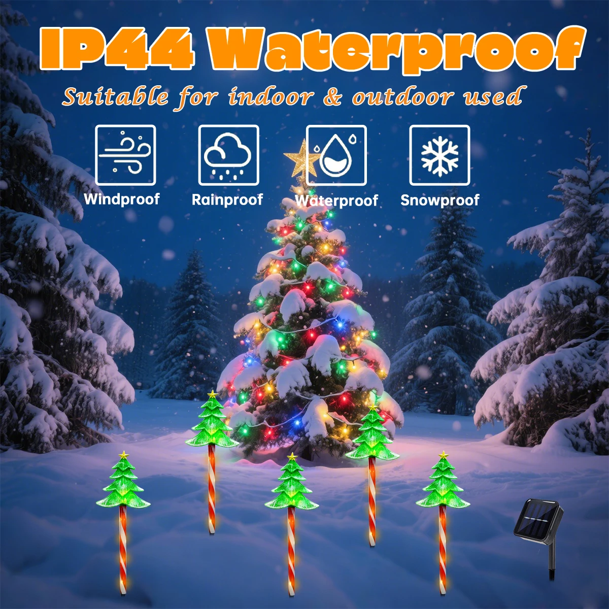 البوب 5 قطعة/المجموعة LED شجرة - مراجعة Outdoor Solar Power Xmas Lights وسعره