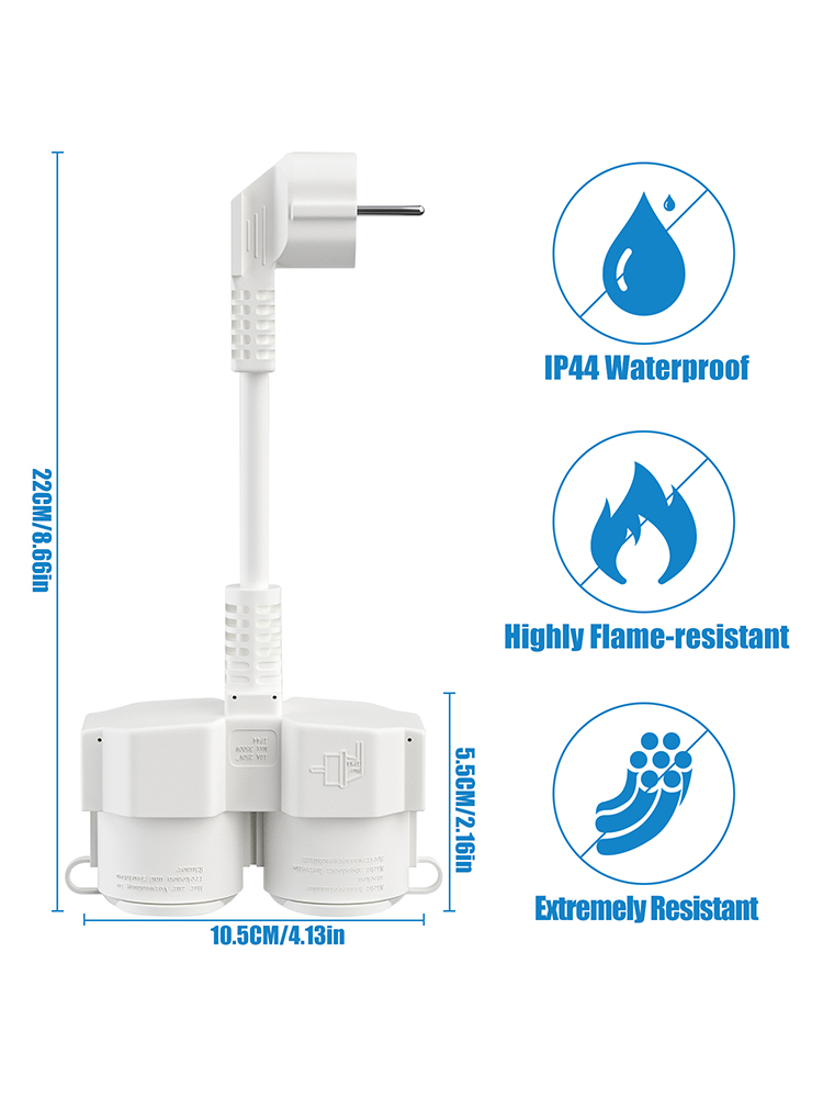 كابل تمديد أوروبي مع مقبسين شو - مراجعة Outdoor Power Extension Cord وسعره