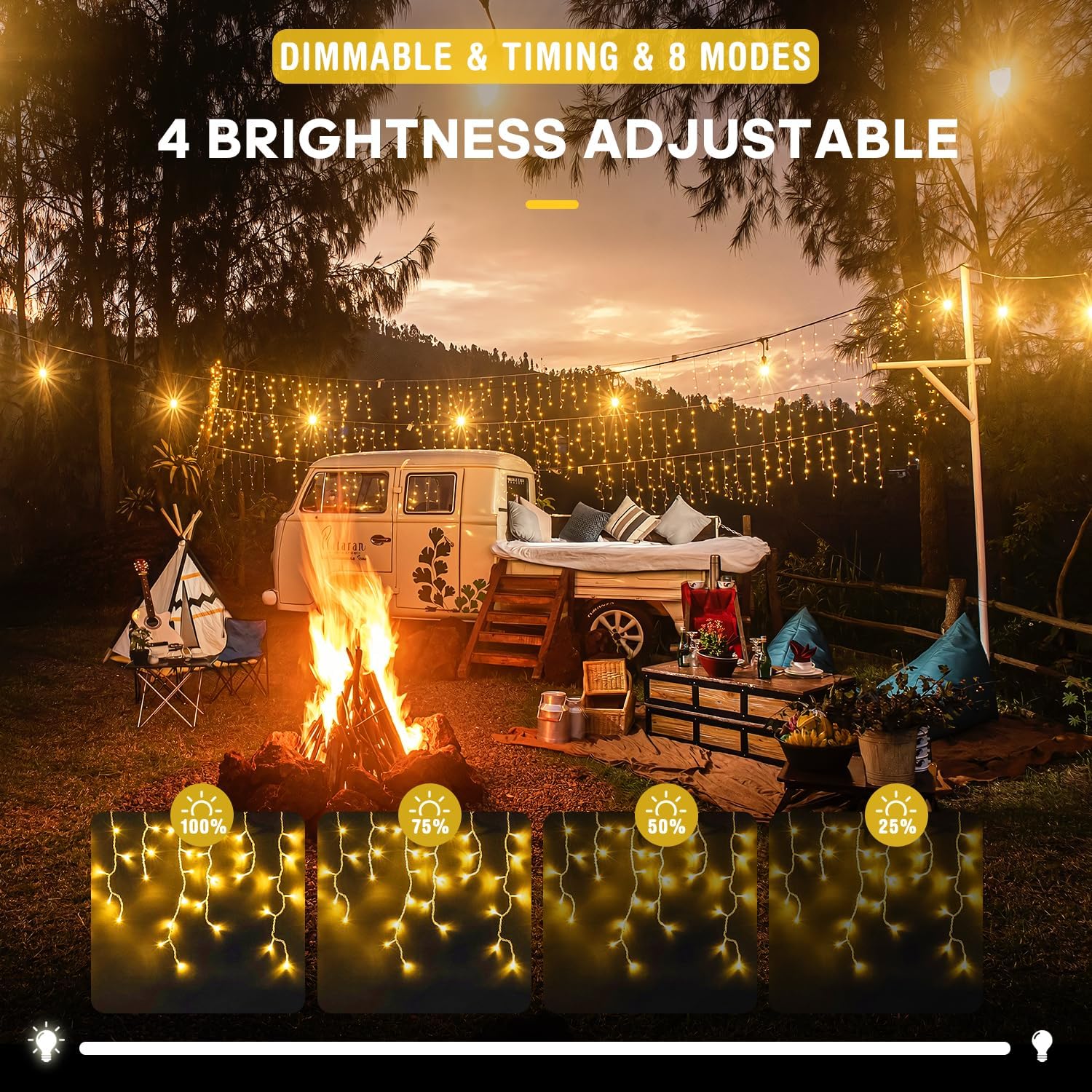 أضواء شمسية خارجية على شكل جلي - مراجعة Outdoor Solar Power Xmas Lights وسعره