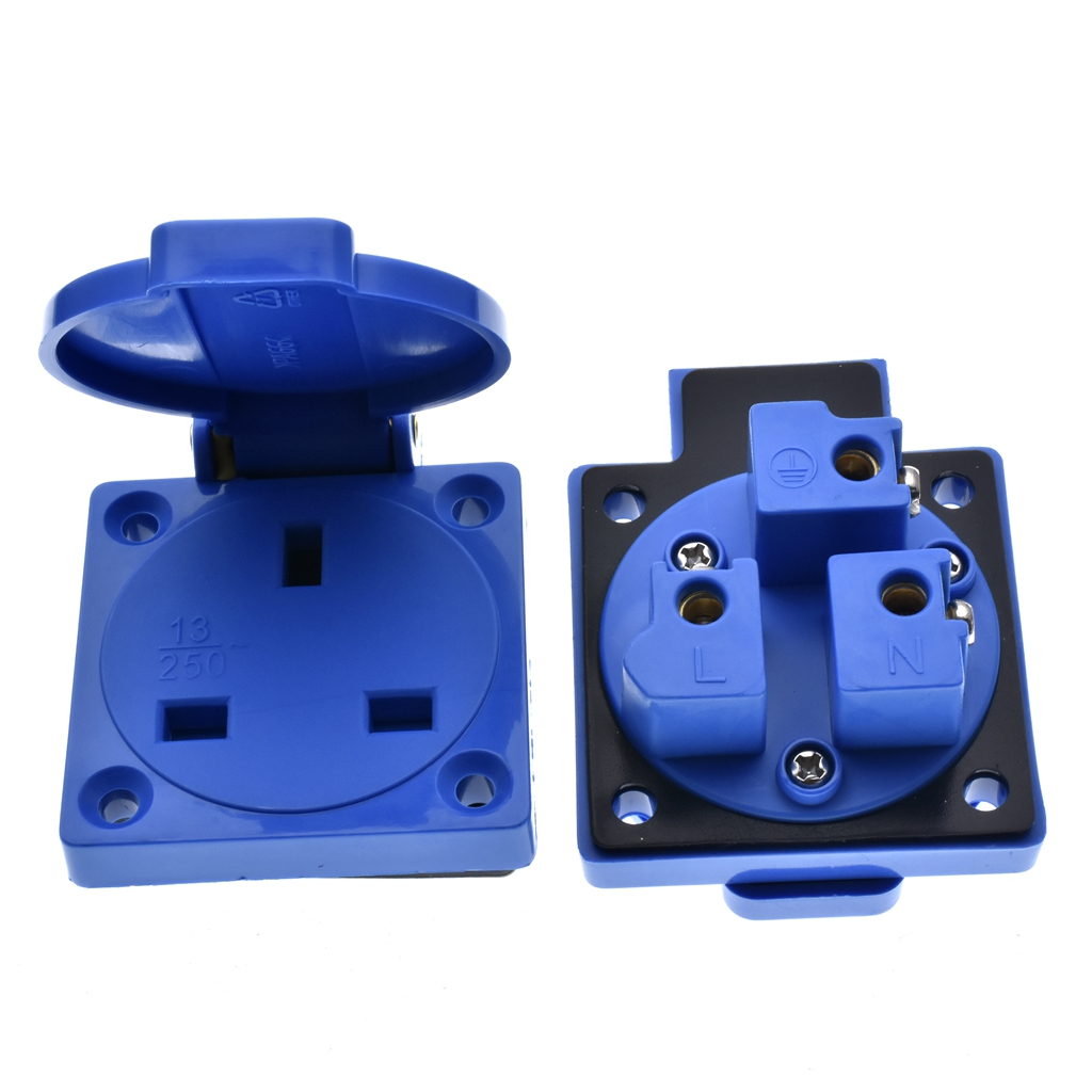 1 قطعة بريطانيا أسود أزرق 13A  - مراجعة Outdoor Power Receptacle وسعره