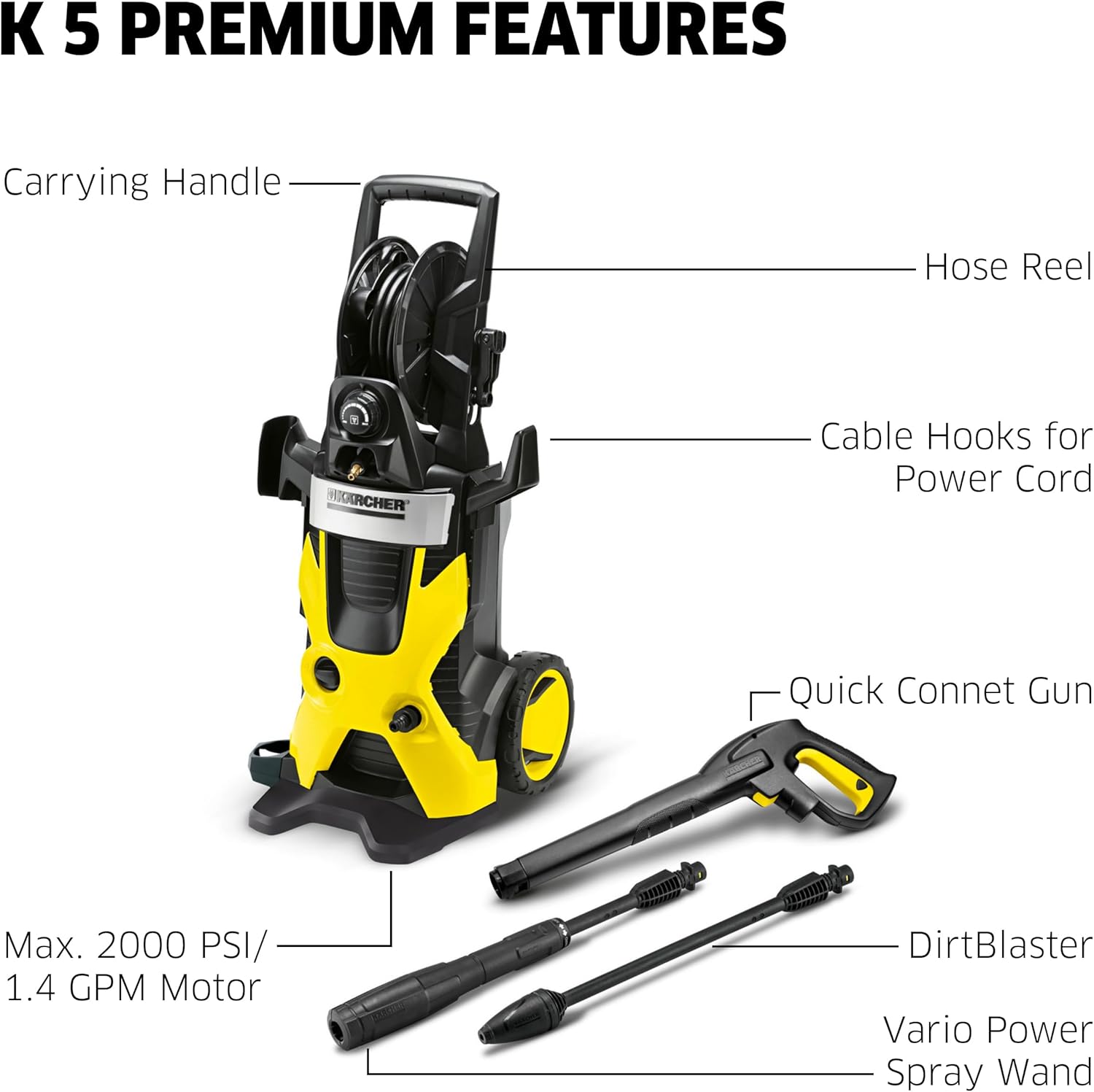 غسالة ضغط مع بكرة خرطوم، وعصي  - مراجعة Outdoor Power Washer وسعره
