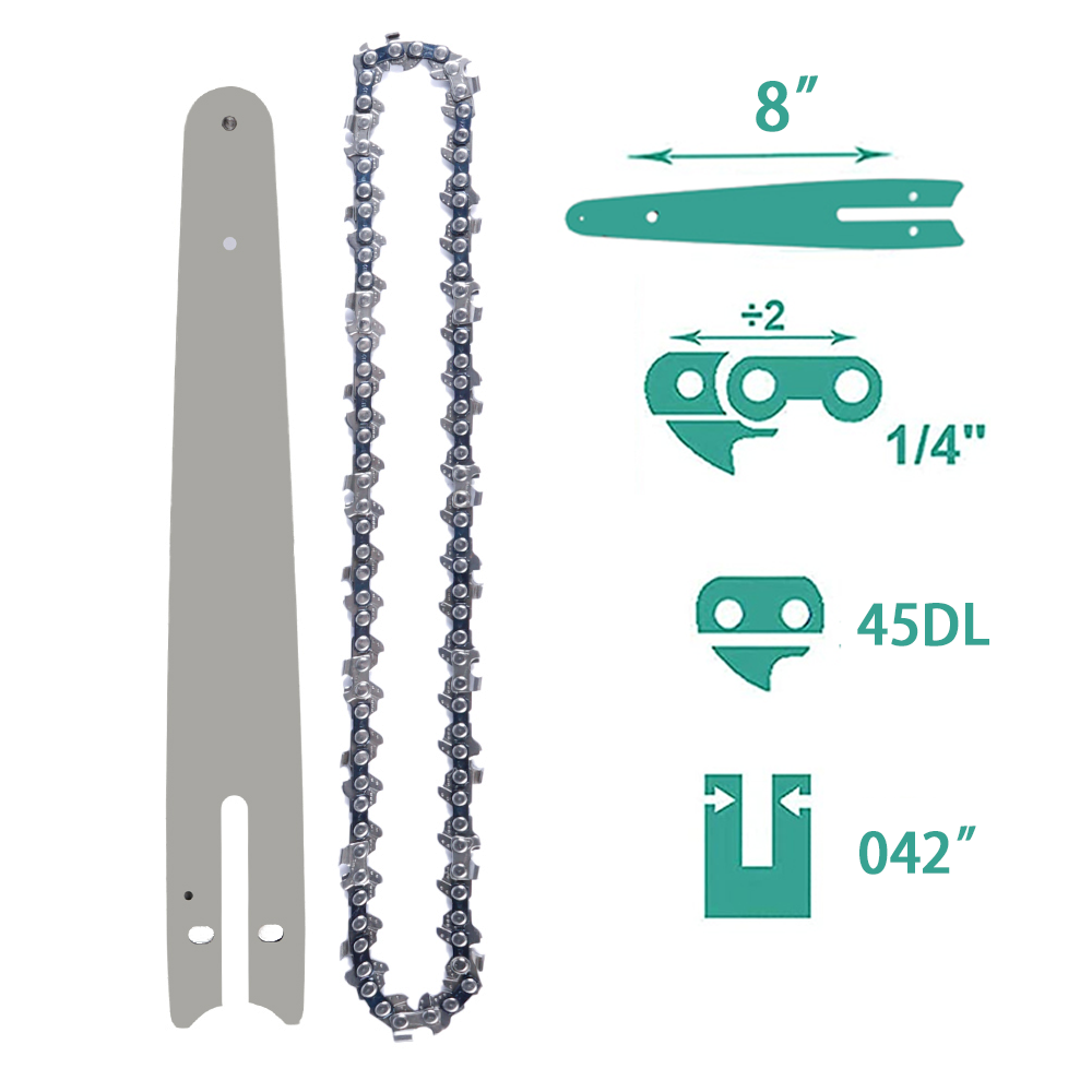 سلاسل 8 بوصة وشريط توجيه سلاسل - مراجعة Pole Saw Cordless وسعره