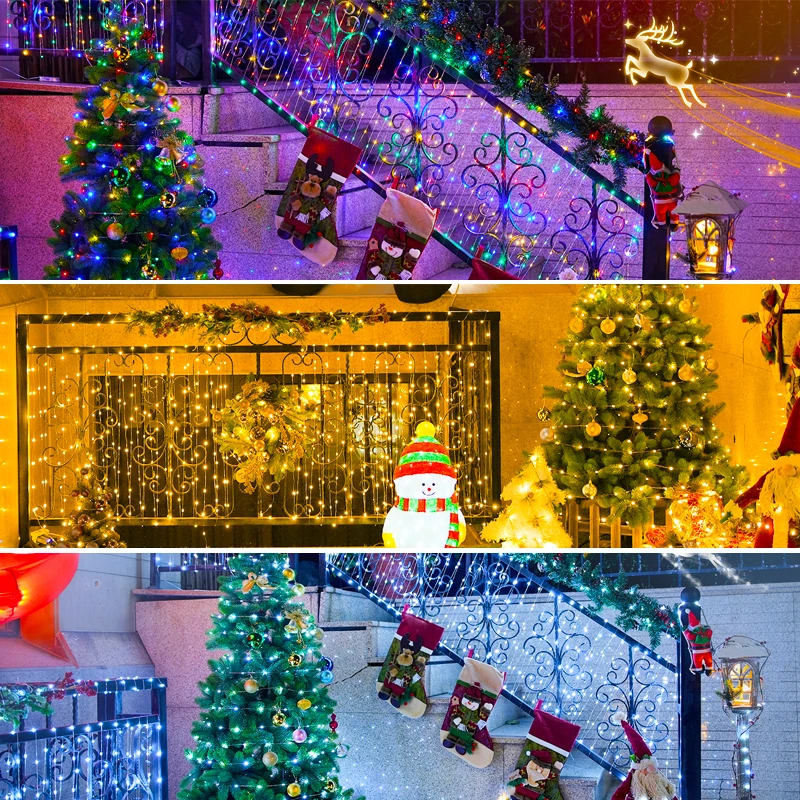 حديقة ديكور الجنية سلسلة أضواء - مراجعة Outdoor Solar Power Xmas Lights وسعره