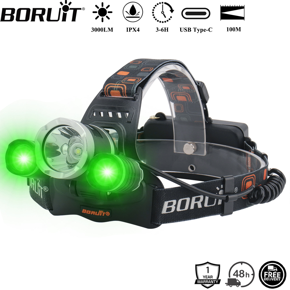 BORUiT RJ-3000 الأخضر LED كشاف - مراجعة Outdoor Power Head وسعره