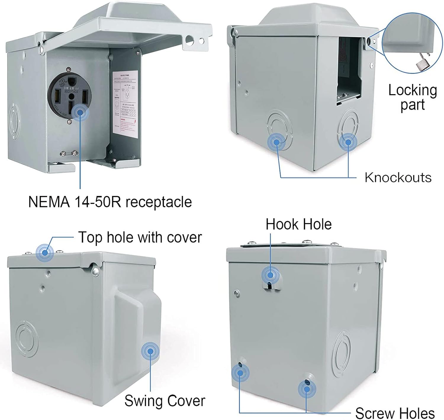 صندوق مخرج طاقة RV 30/50 أمبير - مراجعة Outdoor Power Receptacle وسعره