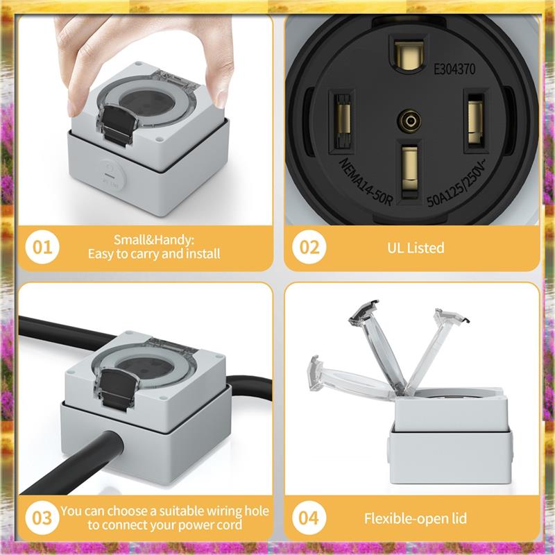 AA46 HOT-50Amp صندوق مخرج طاقة - مراجعة Outdoor Power Receptacle وسعره